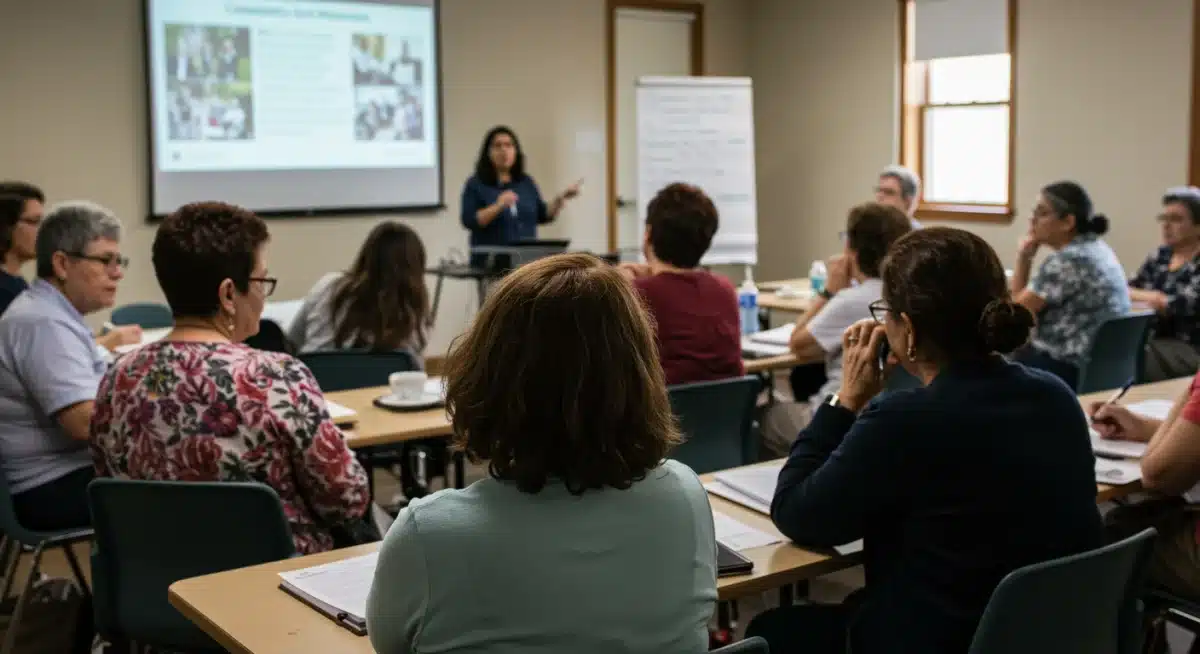 Caregivers attending a workshop on legal rights and resources.