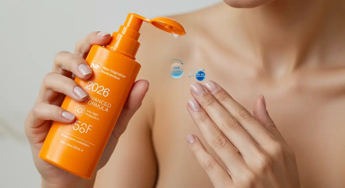 Person applying advanced broad-spectrum sunscreen 2026