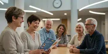 Diverse caregivers discussing state-funded respite programs