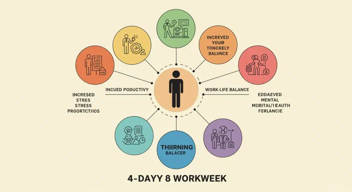Infographic showing benefits of a 4-day workweek