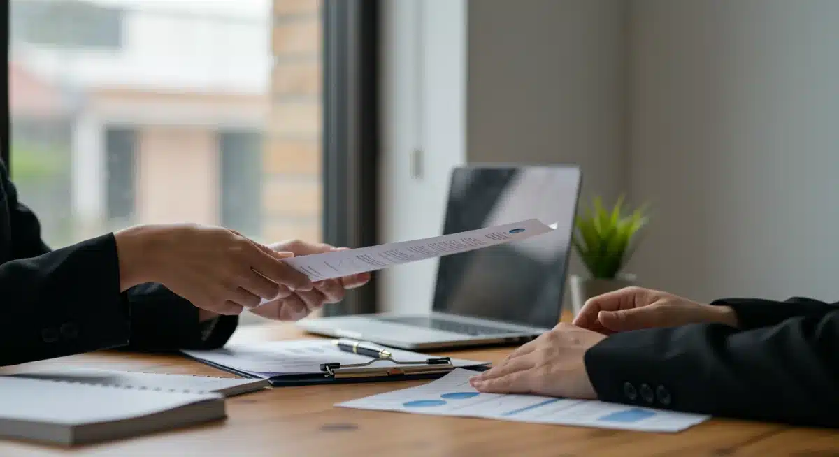 Two professionals collaborating and delegating tasks, illustrating effective workload distribution.