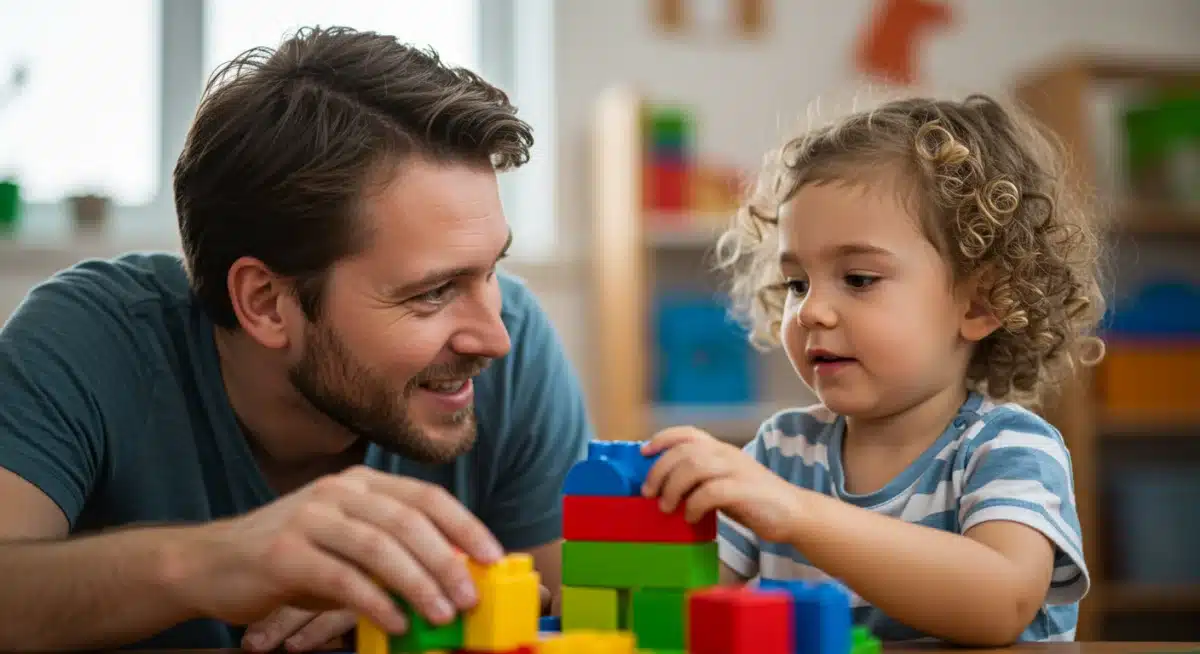 Parent and child engaging with full attention during playtime, fostering connection