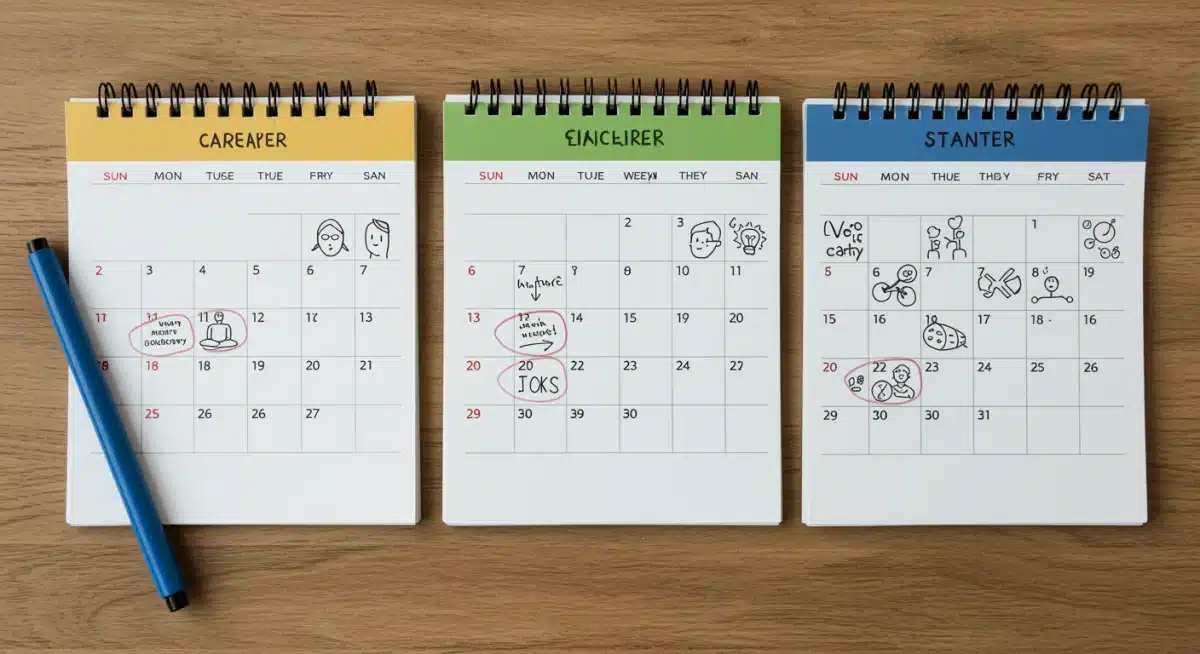 Structured 3-month self-care calendar for caregivers