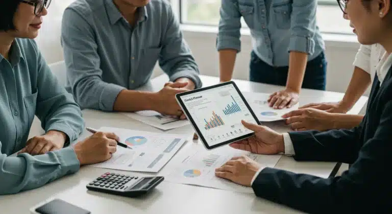 Financial planner assisting diverse U.S. caregivers with financial planning in 2025