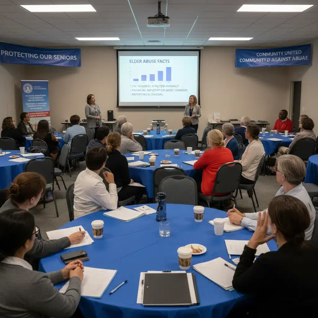 Group of caregivers attending an elder abuse awareness and prevention training.