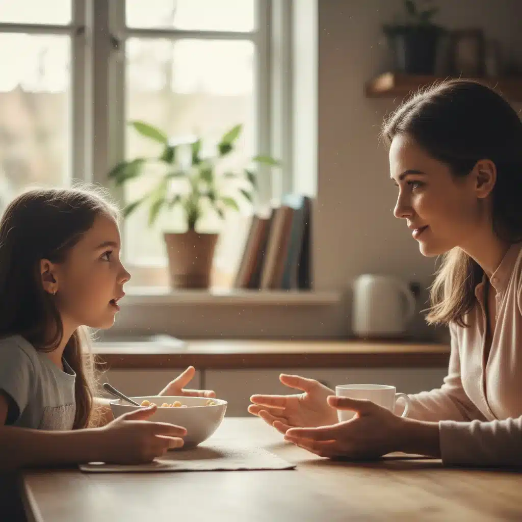 Parent and child engaged in empathetic listening and open communication, a key mindful parenting strategy.