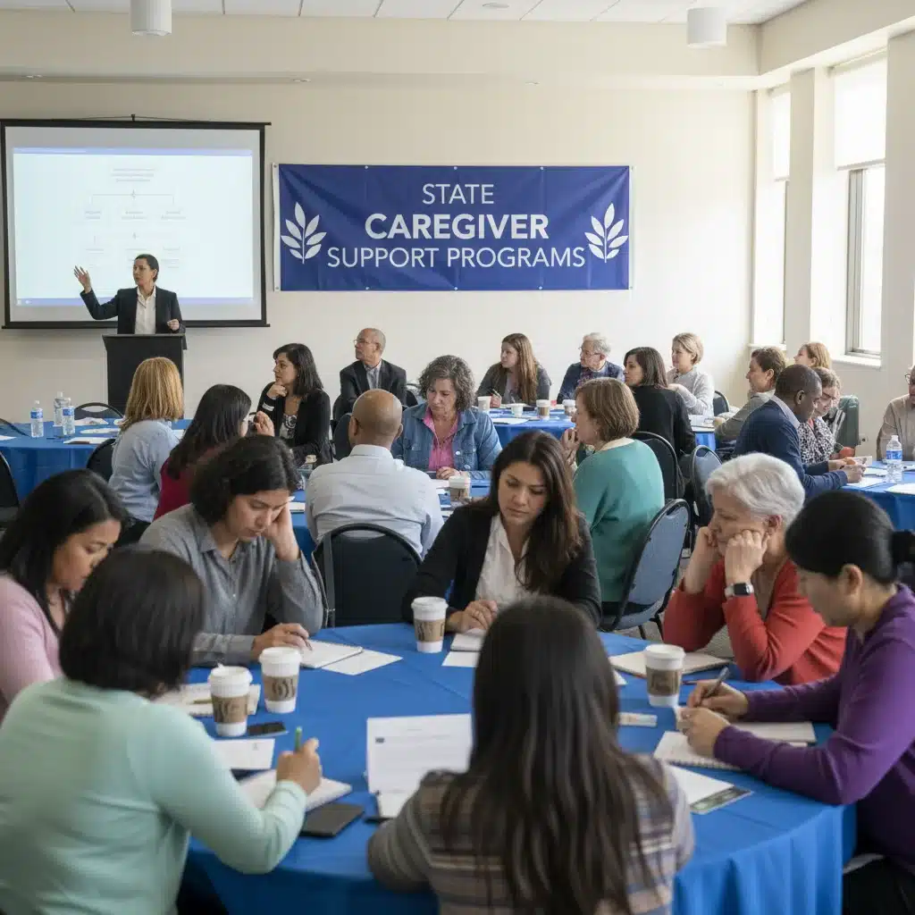 Caregivers attending a workshop on state support programs.