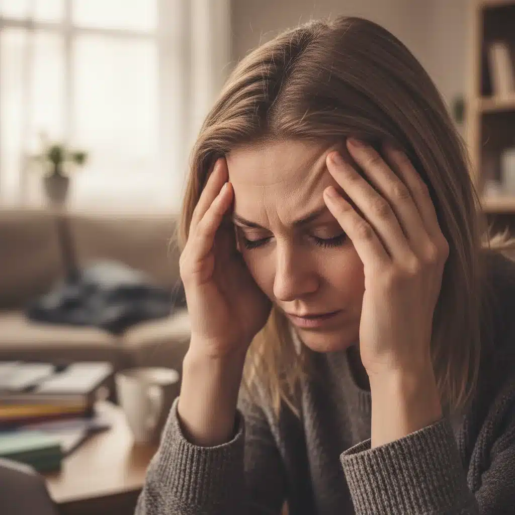 Person experiencing emotional exhaustion and mental fatigue from caregiver burden