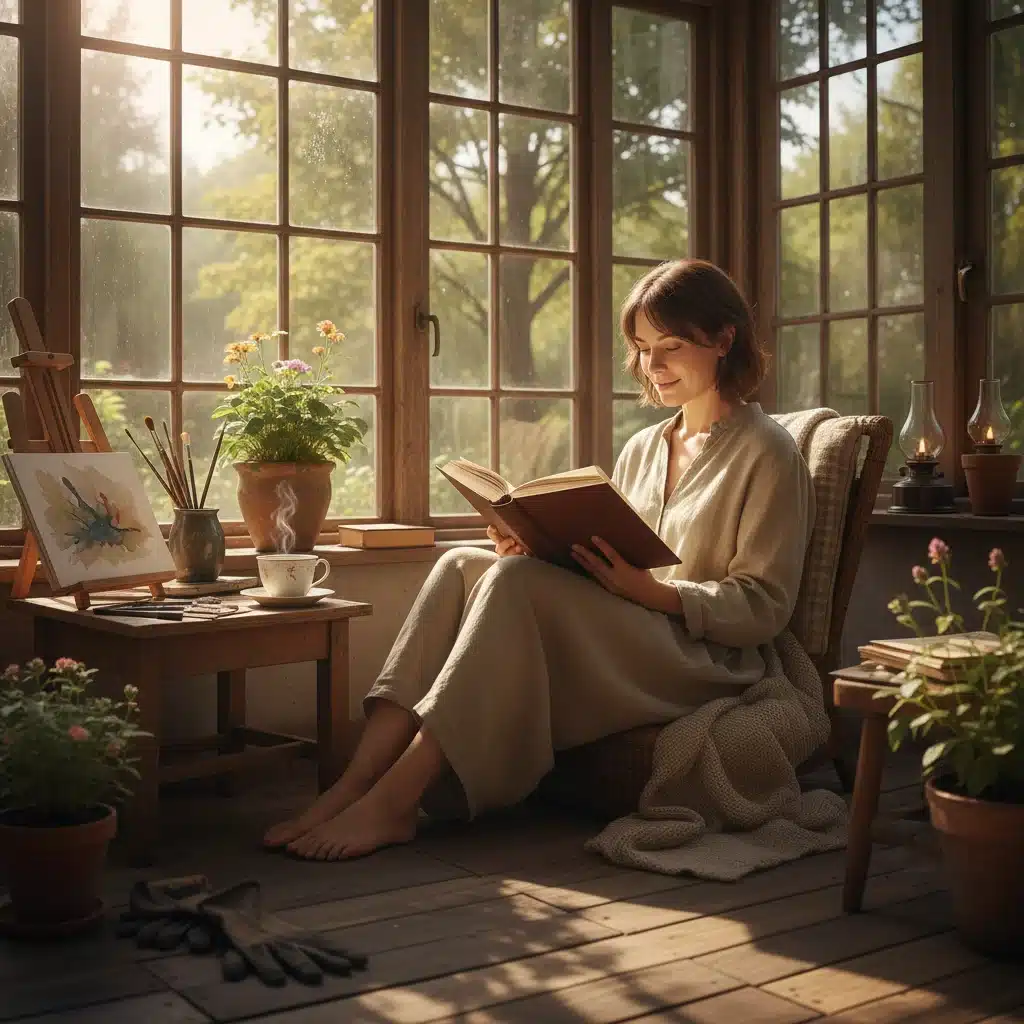 Person enjoying a non-digital hobby like reading, promoting offline engagement.