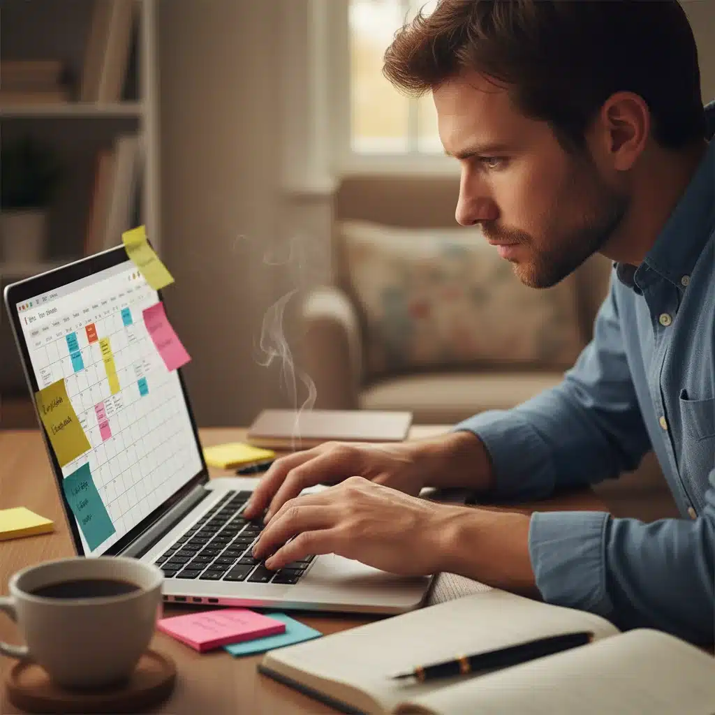 Person reviewing and optimizing a digital calendar for better time management.